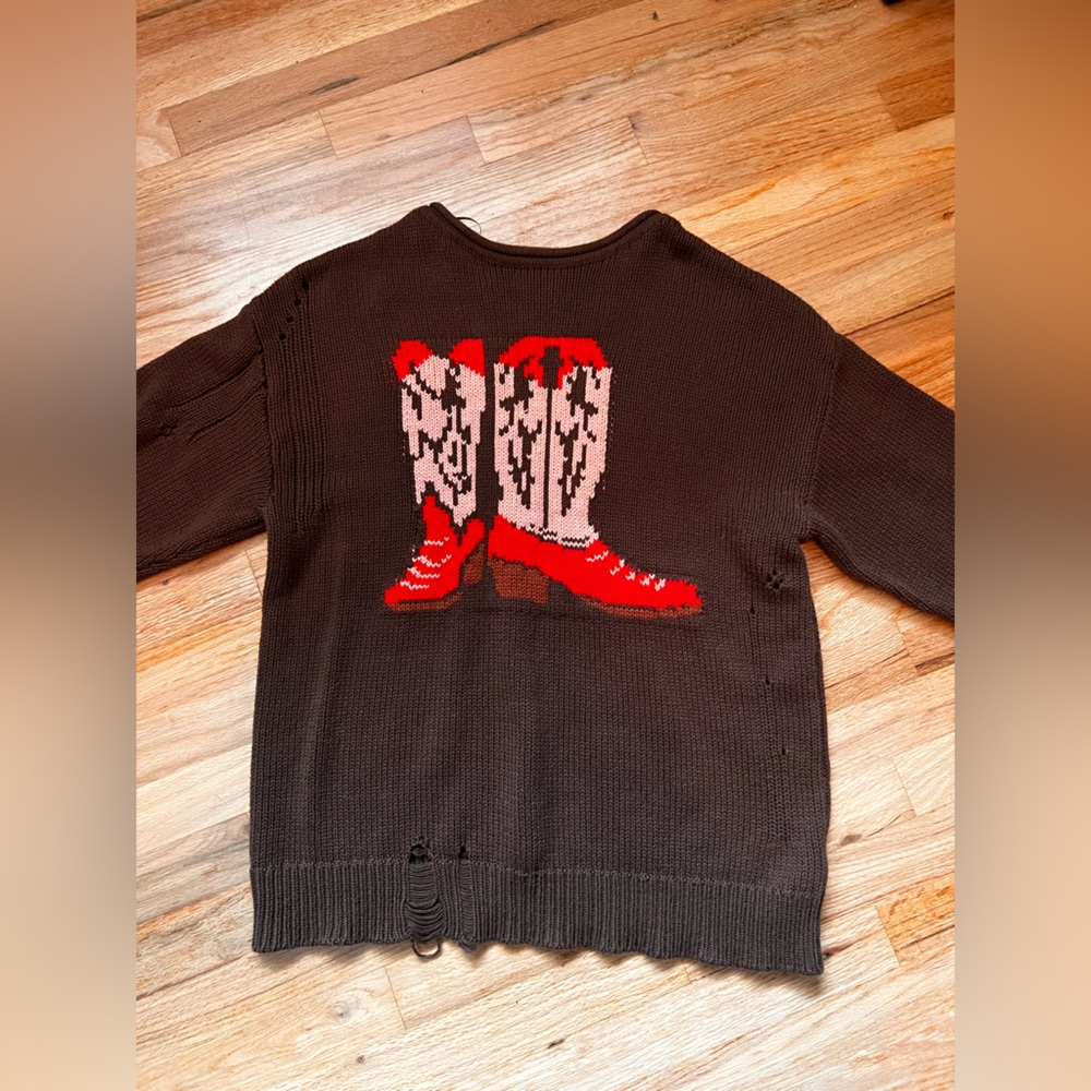BDG Urban Outfitters Western Boot Distressed Sweater